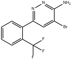 4-BroMo-6-(2-trifluoroMethyl-phenyl)-pyridazin-3-ylaMine Struktur