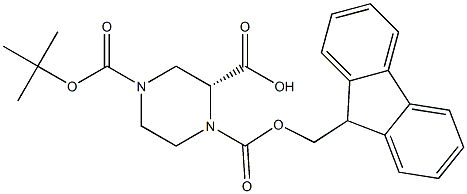 (R)-1-FMoc-4-Boc-piperazine-2-carboxylic acid Struktur