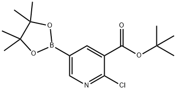 tert-Butyl 2-chloro-5-(4,4,5,5-tetramethyl-1,3,2-dioxaborolan-2-yl)nicotinate Struktur