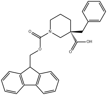 (R)-FMoc-3-benzyl-piperidine-3-carboxylic acid Struktur