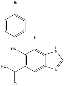 6-(4-broMophenylaMino)-7-fluoro-1H-benzo[d]iMidazole-5-carboxylic acid Struktur