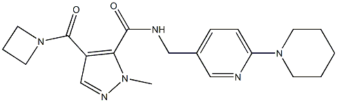 4-(azetidine-1-carbonyl)-1-Methyl-N-((6-(piperidin-1-yl)pyridin-3-yl)Methyl)-1H-pyrazole-5-carboxaMide Struktur