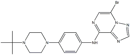 5-broMo-N-(4-(4-(tert-butyl)piperazin-1-yl)phenyl)-[1,2,4]triazolo[1,5-a]pyrazin-8-aMine Struktur