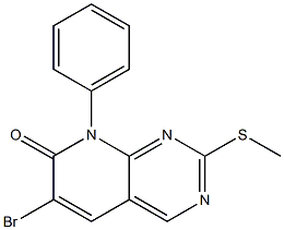 6-broMo-2-(Methylthio)-8-phenylpyrido[2,3-d]pyriMidin-7(8H)-one Struktur