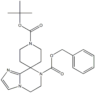 7-benzyl 1'-tert-butyl 5H-spiro[iMidazo[1,2-a]pyrazine-8,4'-piperidine]-1',7(6H)-dicarboxylate Struktur