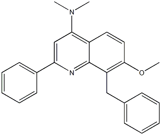 8-benzyl-7-Methoxy-N,N-diMethyl-2-phenylquinolin-4-aMine Struktur