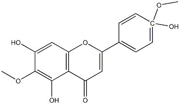 4',5,7-trihydroxy-6, 4'-diMethoxyflavone Struktur