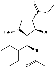 (1S,2S,3R,4R)-Methyl 3-((R)-1-acetaMido-2-ethylbutyl)-4-aMino-2-hydroxycyclopentanecarboxylate Struktur