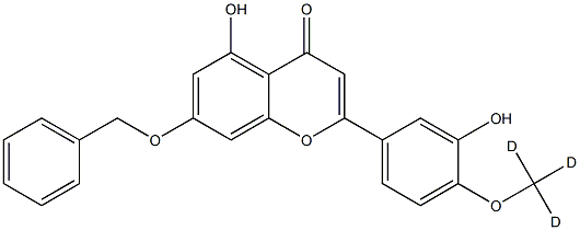 5-Hydroxy-2-(3-hydroxy-4-Methoxy-d3-phenyl)-7-(phenylMethoxy)-4H-1-benzopyran-4-one Struktur