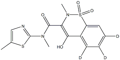 4-Hydroxy-N,2-diMethyl-N-(5-Methyl-2-thiazolyl)- 2H-1,2-benzothiazine-
3-carboxaMide-d3 1,1-Dioxide Struktur