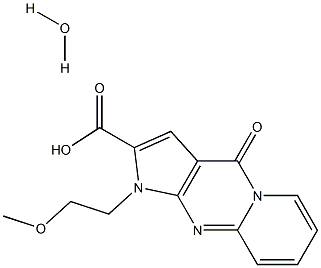 1-(2-Methoxyethyl)-4-oxo-1,4-dihydropyrido[1,2-a]pyrrolo[2,3-d]pyriMidine-2-carboxylic acid Monohydrate, 96% Struktur