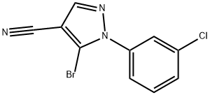 5-bromo-1-(3-chlorophenyl)-1H-pyrazole-4-carbonitrile Struktur