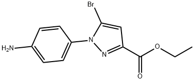 ethyl 1-(4-aminophenyl)-5-bromo-1H-pyrazole-3-carboxylate Struktur