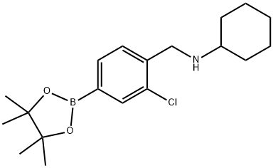 N-(2-Chloro-4-(4,4,5,5-tetramethyl-1,3,2-dioxaborolan-2-yl)benzyl)cyclohexanamine Struktur