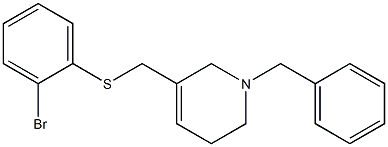 1-benzyl-5-(((2-broMophenyl)thio)Methyl)-1,2,3,6-tetrahydropyridine Struktur