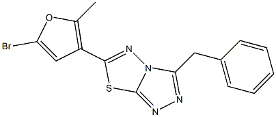 3-benzyl-6-(5-broMo-2-Methylfuran-3-yl)-[1,2,4]triazolo[3,4-b][1,3,4]thiadiazole Struktur