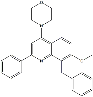 4-(8-benzyl-7-Methoxy-2-phenylquinolin-4-yl)Morpholine Struktur