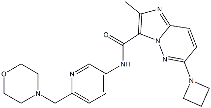 6-(azetidin-1-yl)-2-Methyl-N-(6-(MorpholinoMethyl)pyridin-3-yl)iMidazo[1,2-b]pyridazine-3-carboxaMide Struktur