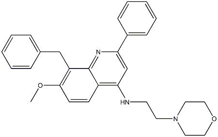 8-benzyl-7-Methoxy-N-(2-Morpholinoethyl)-2-phenylquinolin-4-aMine Struktur