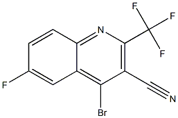 4-broMo-6-fluoro-2-(trifluoroMethyl)quinoline-3-carbonitrile Struktur