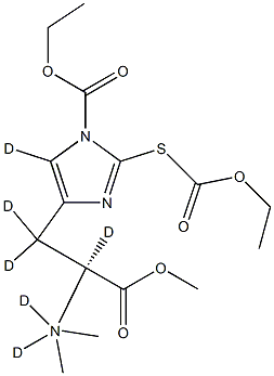 1-(Ethoxycarbonyl)-2-[(ethoxycarbonyl)thio]-N,N-diMethyl-L-histidine-d6 Methyl Ester Struktur