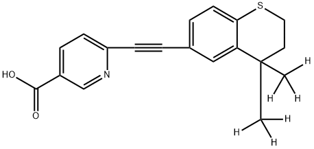 6-[2-(3,4-Dihydro-4,4-(diMethyl-d6)-2H-1-benzothiopyran-6-yl)ethynyl]-3-pyridinecarboxylic Acid Struktur