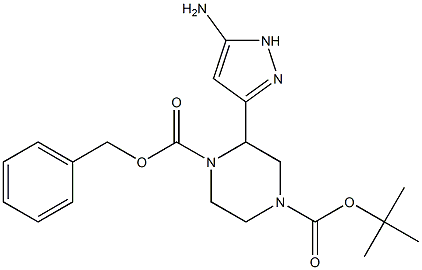 1-Benzyl 4-tert-butyl 2-(5-aMino-1H-pyrazol-3-yl)piperazine-1,4-dicarboxylate Struktur