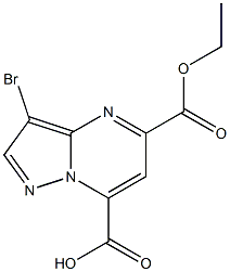 3-broMo-5-(ethoxycarbonyl)pyrazolo[1,5-a]pyriMidine-7-carboxylic acid Struktur