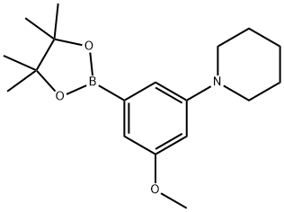 1-[3-Methoxy-5-(tetramethyl-1,3,2-dioxaborolan-2-yl)phenyl]piperidine Structure