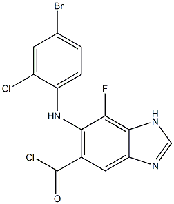 6-(4-broMo-2-chlorophenylaMino)-7-fluoro-1H-benzo[d]iMidazole-5-carbonyl chloride Struktur