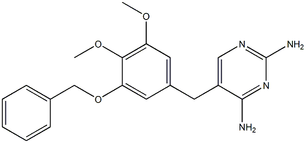 5-(3-(benzyloxy)-4,5-diMethoxybenzyl)pyriMidine-2,4-diaMine Struktur