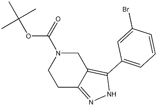 3-(3-BroMo-phenyl)-2,4,6,7-tetrahydro-pyrazolo[4,3-c]pyridine-5-carboxylic acid tert-butyl ester Struktur