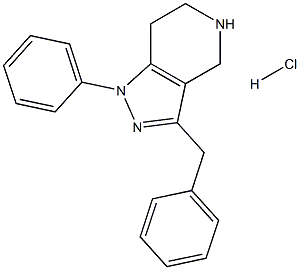 3-benzyl-1-phenyl-4,5,6,7-tetrahydro-1H-pyrazolo[4,3-c]pyridine hydrochloride Struktur