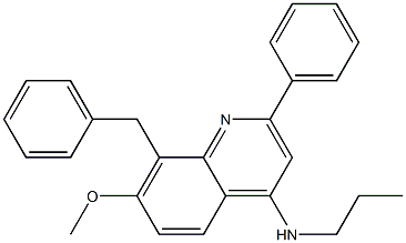 8-benzyl-7-Methoxy-2-phenyl-N-propylquinolin-4-aMine Struktur