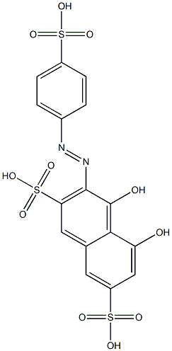 2-(4-Sulfophenylazo)-1,8-dihydroxy 3, 6-naphthalenedisulphonic Acid Struktur