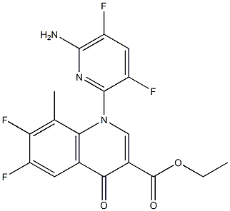 1-(6-AMino-3,5-difluoro-pyridin-2-yl)-6,7-difluoro-8-Methyl-4-oxo-1,4-dihydro-quinoline-3-carboxylic acid ethyl ester Struktur