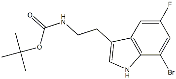 [2-(7-BroMo-5-fluoro-1H-indol-3-yl)-ethyl]-carbaMic acid tert-butyl ester Struktur