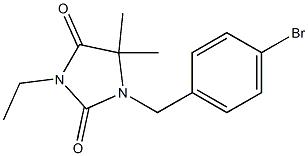 1-(4-broMobenzyl)-3-ethyl-5,5-diMethyliMidazolidine-2,4-dione Struktur