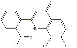 8-broMo-7-Methoxy-2-(2-nitrophenyl)quinolin-4(1H)-one Struktur