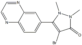 4-broMo-1,2-diMethyl-5-(quinoxalin-6-yl)-1H-pyrazol-3(2H)-one Struktur