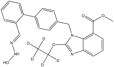 2-Ethoxy-d5-1-[[2'-[(hydroxyaMino)iMinoMethyl][1,1'-biphenyl]-4-yl]Methyl]-1H-benziMidazole-7-carboxylic Acid Methyl Ester Struktur