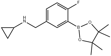 N-(4-Fluoro-3-(4,4,5,5-tetramethyl-1,3,2-dioxaborolan-2-yl)benzyl)cyclopropanamine Struktur