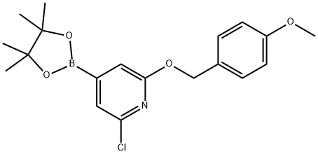 2-Chloro-6-[(4-methoxyphenyl)methoxy]-4-(tetramethyl-1,3,2-dioxaborolan-2-yl)pyridine Struktur