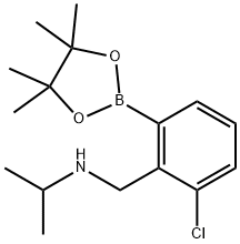 {[2-chloro-6-(tetramethyl-1,3,2-dioxaborolan-2-yl)phenyl]methyl}(isopropyl)amine Struktur