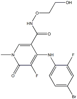 4-((4-broMo-2-fluorophenyl)aMino)-5-fluoro-N-(2-hydroxyethoxy)-1-Methyl-6-oxo-1,6-dihydropyridine-3-carboxaMide Struktur