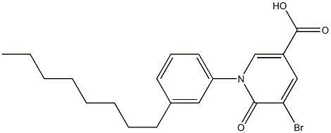 5-broMo-1-(3-octylphenyl)-6-oxo-1,6-dihydropyridine-3-carboxylic acid Struktur