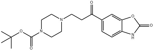 tert-butyl 4-(3-oxo-3-(2-oxo-2,3-dihydrobenzo[d]oxazol-6-yl)propyl)piperazine-1-carboxylate Struktur