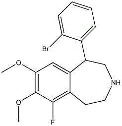 1-(2-broMophenyl)-6-fluoro-2,3,4,5-tetrahydro-7,8-diMethoxy-1H-benzo[d]azepine Struktur