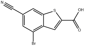 4-broMo-6-cyanobenzo[b]thiophene-2-carboxylic acid Struktur