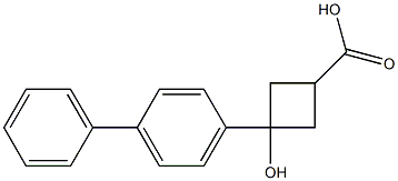 3-Biphenyl-4-yl-3-hydroxy-cyclobutanecarboxylic acid Struktur